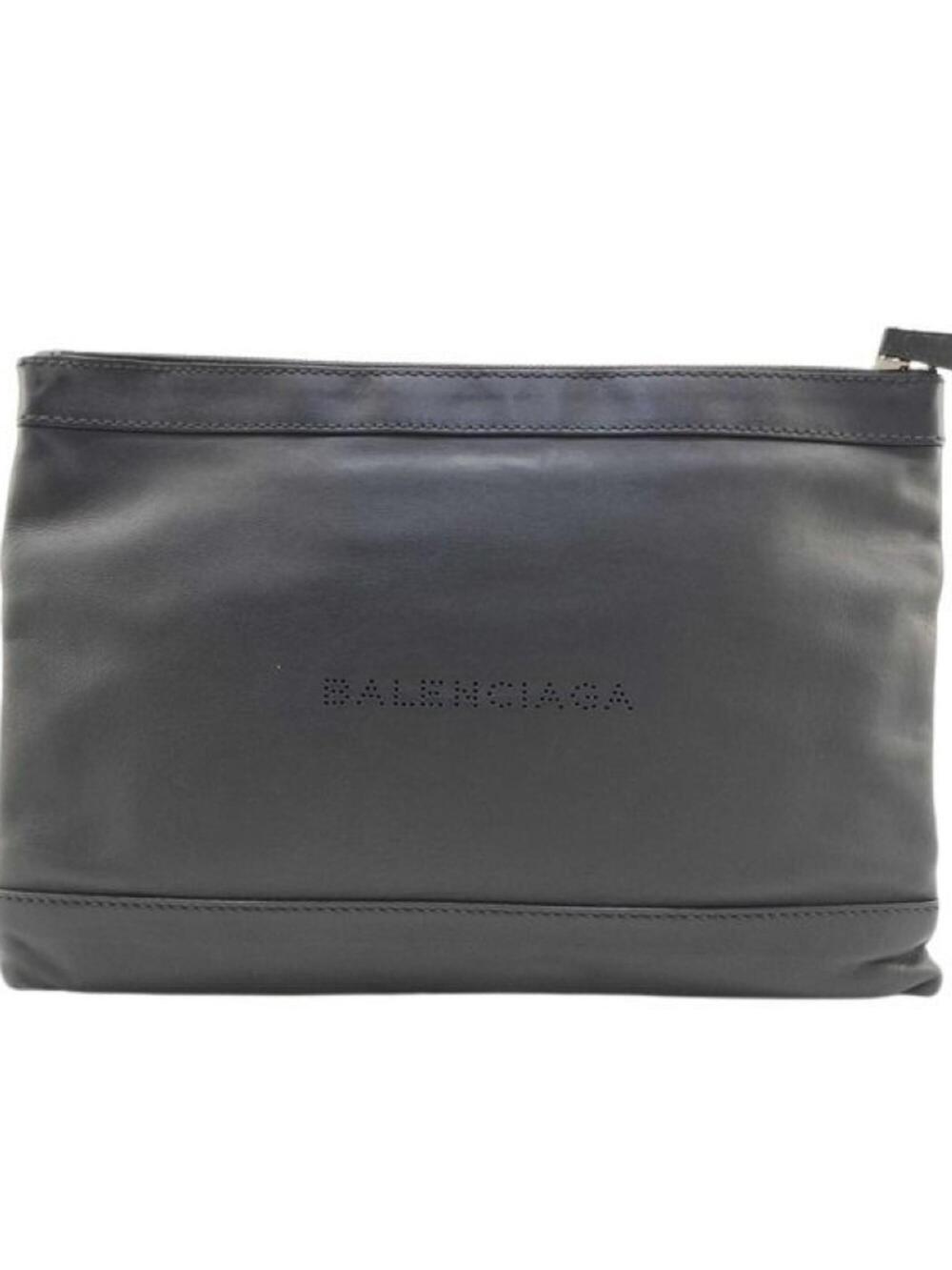 Balenciaga Navy Zip Pouch Leather #325456B32B